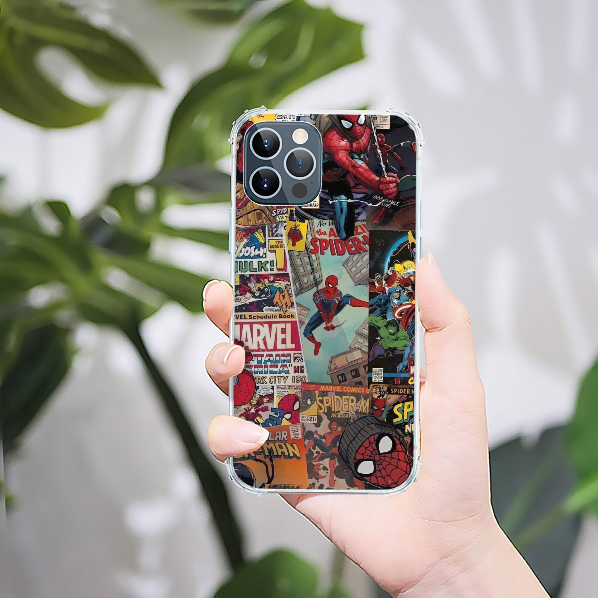 （画像用） Spider Man スパイダーマン 【iPhone 12シリーズ対応】透明スマホケース（クリアソフトケース）
